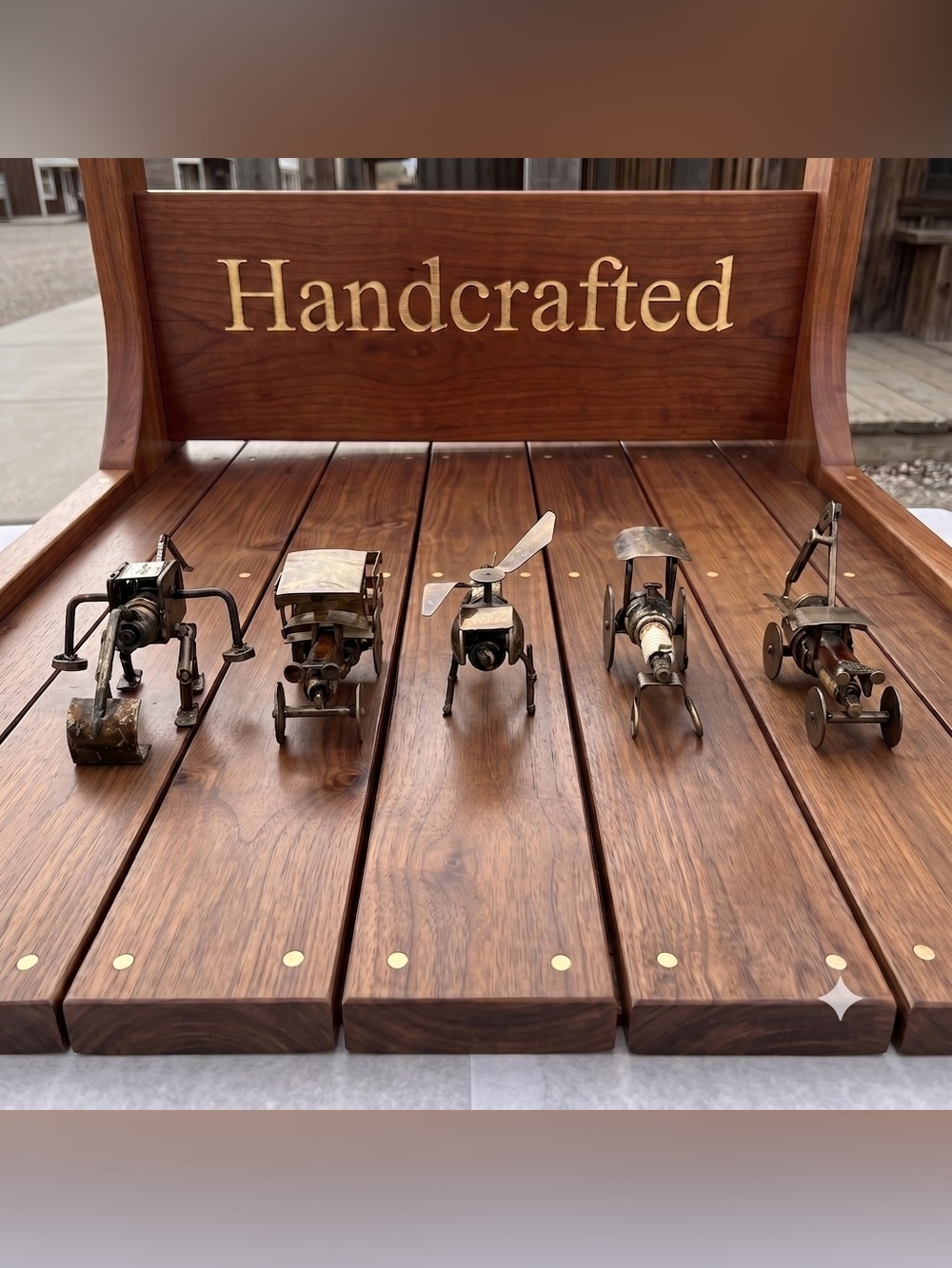 Handcrafted Steampunk Spark Plug Art Vehicles, Set of 5